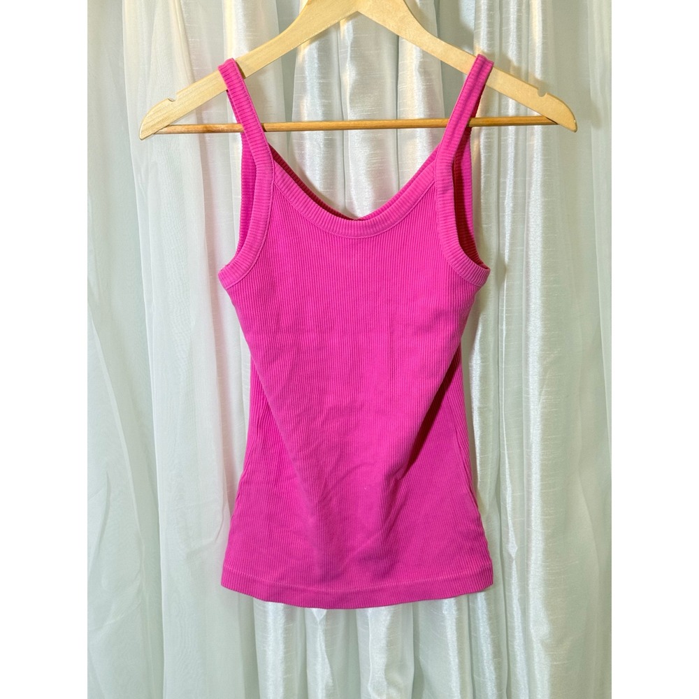 Citizens of Humanity Tank Top Womens S Pink Ribbed V-Neck Sleeveless 4784-SH